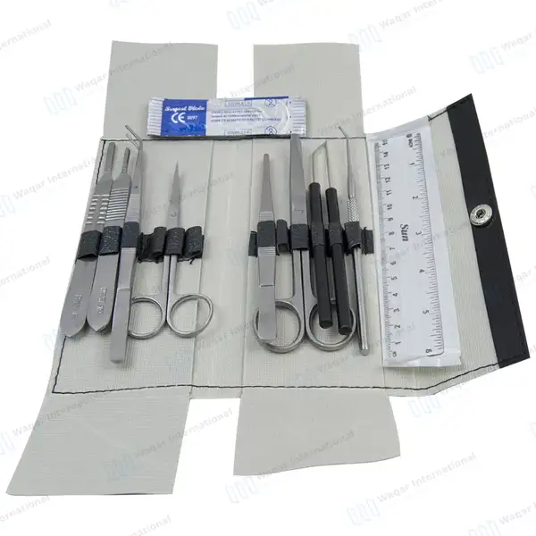 10 Pcs Dissecting Student Kit with Carrying Pouch - surgical instruments manufactured by Waqar International, Sialkot - view 2