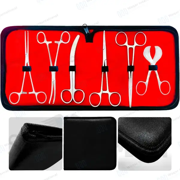7 Pcs Veterinarian Umbilical Cord Scissor Kit - veterinary instruments manufactured by Waqar International, Sialkot - view 2