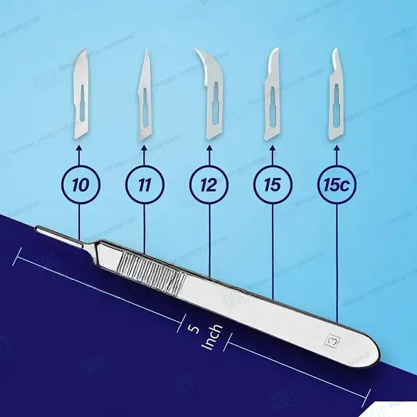 10 Sterile Surgical Blades #10 with Scalpel Knife Handle #3 - surgical instruments manufactured by Waqar International, Sialkot - view 4