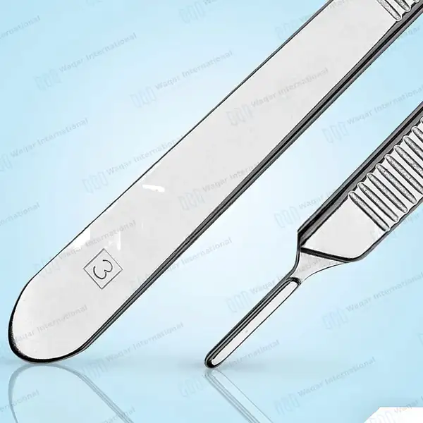 10 Sterile Surgical Blades #15C with Scalpel Knife Handle #3 - surgical instruments manufactured by Waqar International, Sialkot - view 2