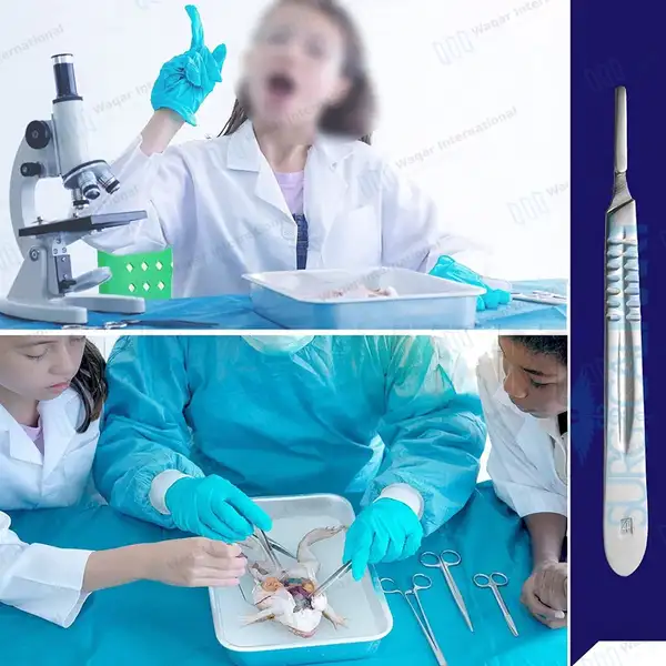 Pack of 100 Surgical Blades #23 with Scalpel Knife Handle #4 - surgical instruments manufactured by Waqar International, Sialkot - view 5