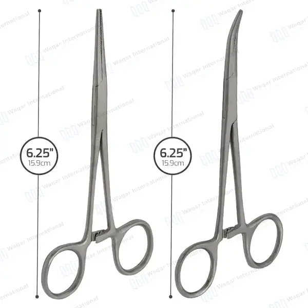 2 Kelly Hemostat Forceps 6.25″ Straight Curved Fishing Plier - surgical instruments manufactured by Waqar International, Sialkot - view 4