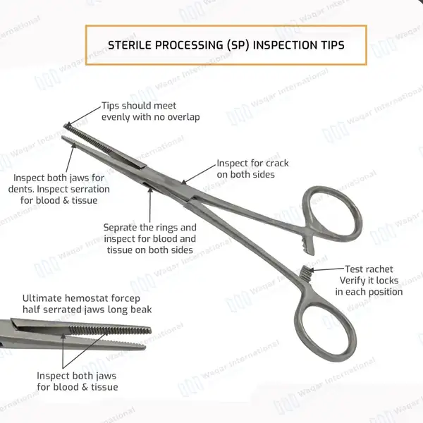10 Kelly Hemostat Forceps 5.5″ Set Straight - surgical instruments manufactured by Waqar International, Sialkot - view 8