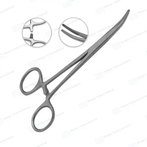 10 Kelly Hemostat Forceps 5.5″ Set Curved - surgical instruments manufactured by Waqar International, Sialkot - view 2