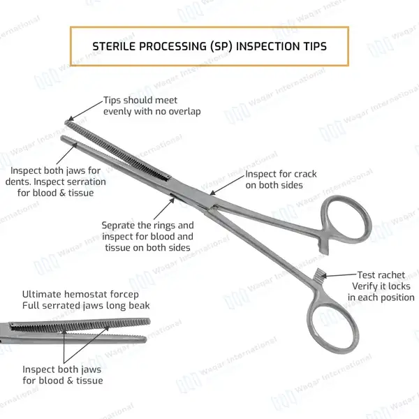 Rochester Pean Hemostat Forceps 14cm Straight - surgical instruments manufactured by Waqar International, Sialkot - view 7