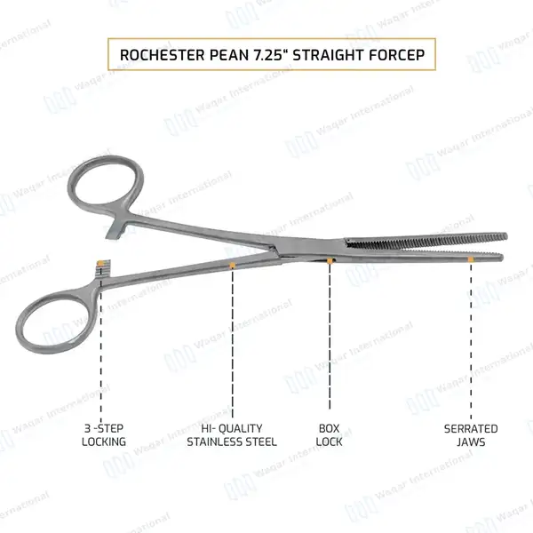 Fishing Hemostat 7.25″ Straight Pean Forceps Locking Clamps - surgical instruments manufactured by Waqar International, Sialkot - view 4