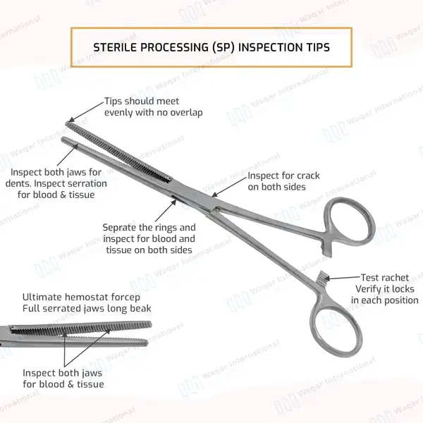Fishing Hemostat 7.25″ Straight Pean Forceps Locking Clamps - surgical instruments manufactured by Waqar International, Sialkot - view 9