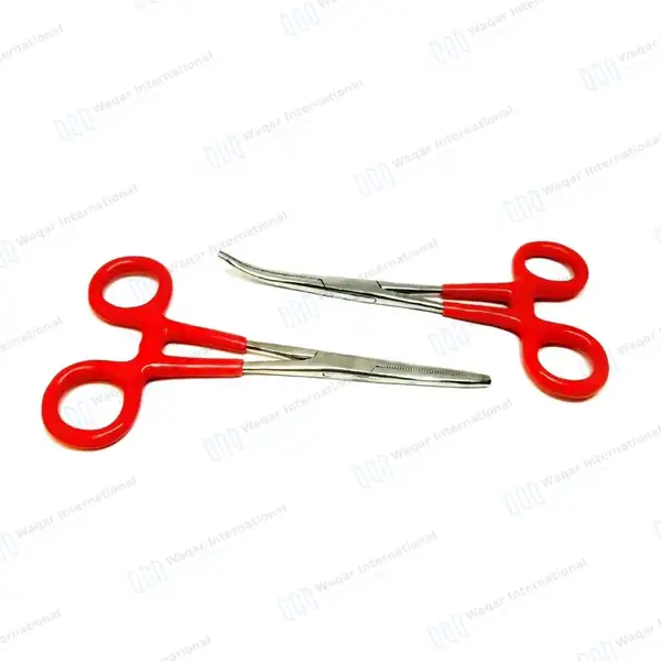 Hemostat Forceps Straight & Curved with Grip Handle - surgical instruments manufactured by Waqar International, Sialkot - view 3