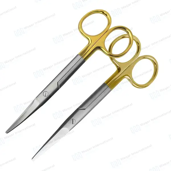 Set of 2 TC Mayo Dissecting Scissors 5.5″ Straight & Curved - surgical instruments manufactured by Waqar International, Sialkot - view 2