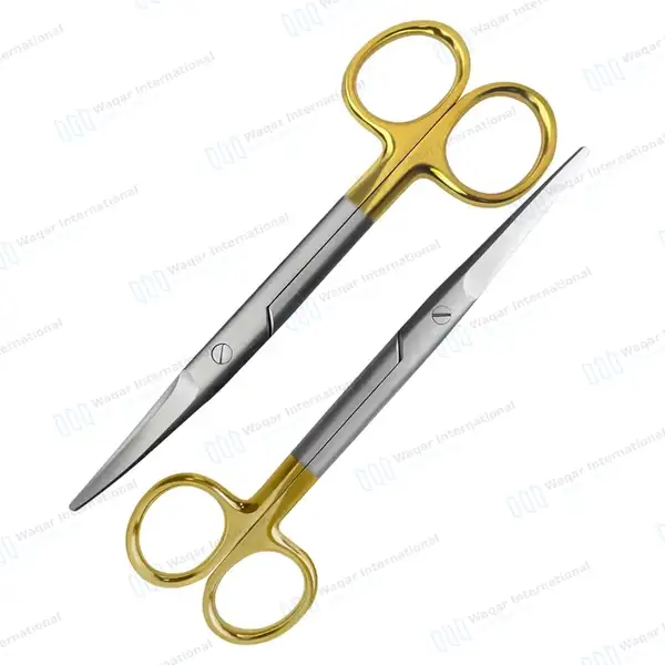 Set of 2 TC Mayo Dissecting Scissors 6.75″ Straight & Curved - surgical instruments manufactured by Waqar International, Sialkot - view 2