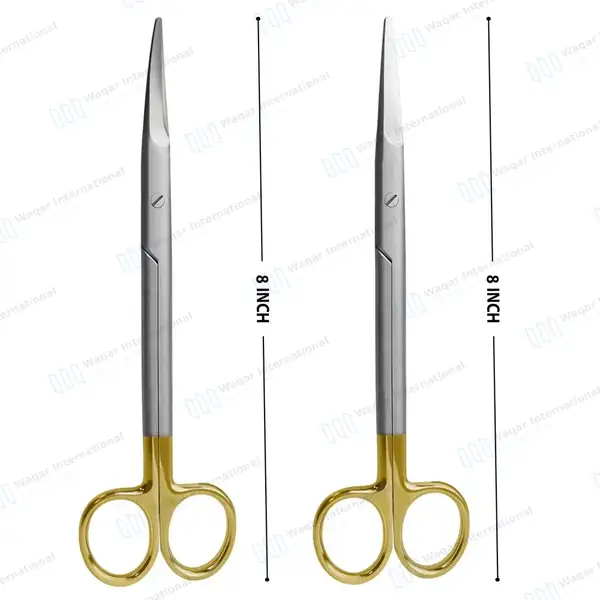 Set of 2 Pcs Tc Mayo Scissors 8″ Straight & Curved - surgical instruments manufactured by Waqar International, Sialkot - view 3