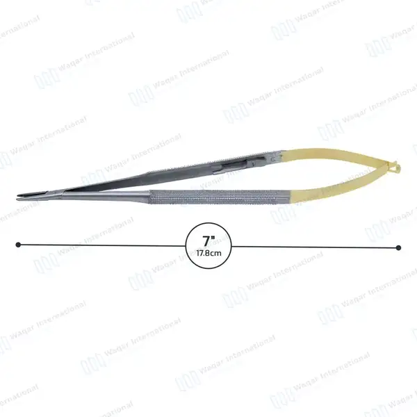 TC Castroviejo Needle Holder 7″ Straight with Lock - surgical instruments manufactured by Waqar International, Sialkot - view 3