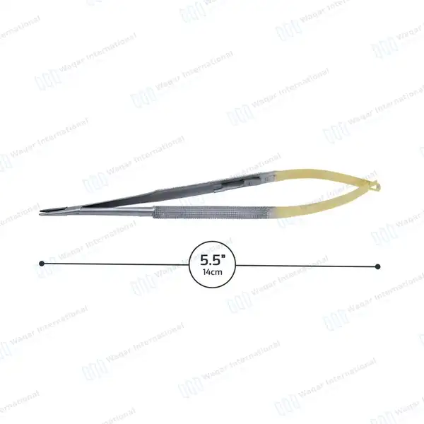TC Castroviejo Needle Holder 5.5″ Straight with Lock - surgical instruments manufactured by Waqar International, Sialkot - view 7