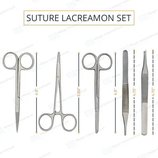 5 Pcs Suture Lacreamon Set - surgical instruments manufactured by Waqar International, Sialkot - view 10