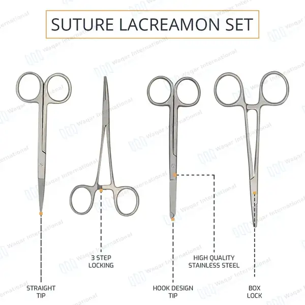 8 Pcs Suture Laceration Set - surgical instruments manufactured by Waqar International, Sialkot - view 4