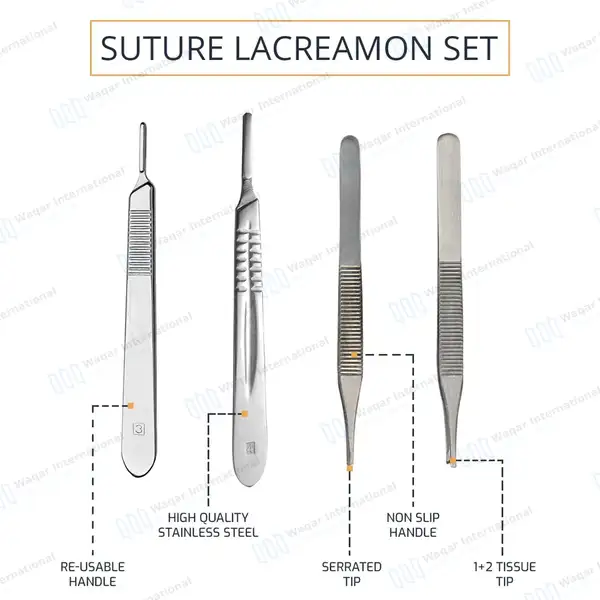 8 Pcs Suture Laceration Set - surgical instruments manufactured by Waqar International, Sialkot - view 5