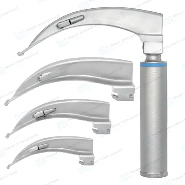 4 Pcs Macintosh Laryngoscope Set with Handle - surgical instruments manufactured by Waqar International, Sialkot - view 2