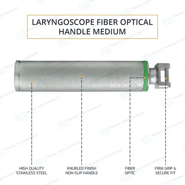 Fiberoptic Laryngoscope Handle Medium EMT Anesthesia - surgical instruments manufactured by Waqar International, Sialkot - view 2