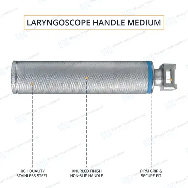 Conventional Laryngoscope Medium Handle - surgical instruments manufactured by Waqar International, Sialkot - view 3