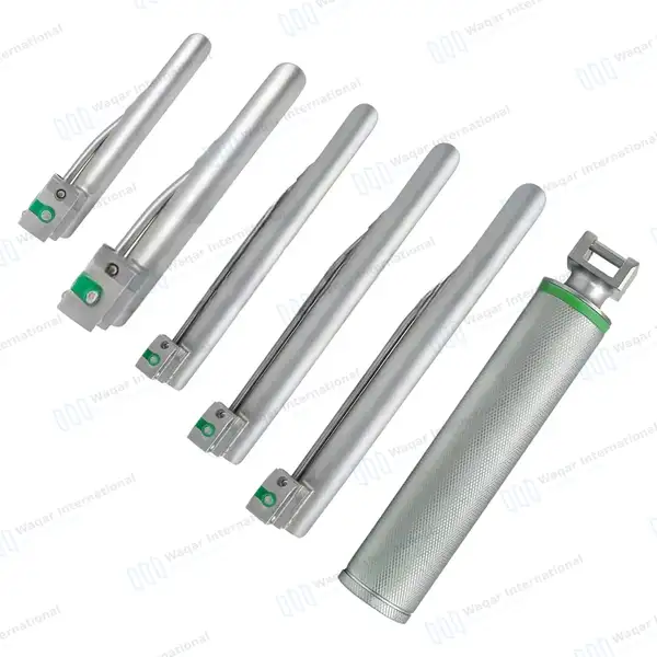Fiberoptic Miller Laryngoscope Set with Handle & Case - surgical instruments manufactured by Waqar International, Sialkot - view 5