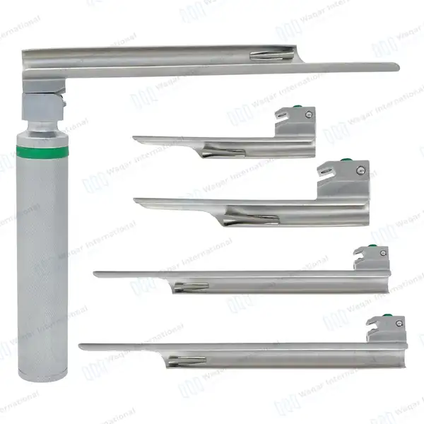 Fiberoptic Miller Laryngoscope Set with Handle & Case - surgical instruments manufactured by Waqar International, Sialkot - view 9