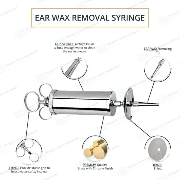 3 Pcs Ear Wax Cleaning Kit Ear Syringe 4 oz & Kidney Bowl 10″ - surgical instruments manufactured by Waqar International, Sialkot - view 4
