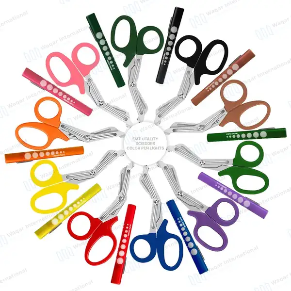 20 Pcs EMT Scissors 7.25″ with Penlights Set - surgical instruments manufactured by Waqar International, Sialkot - view 2