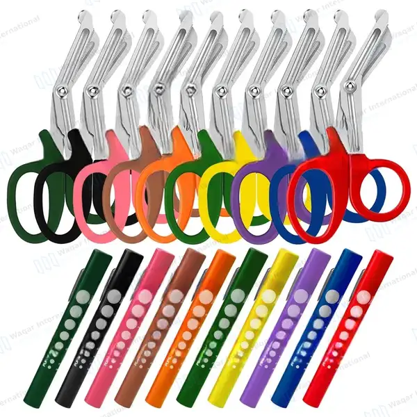 20 Pcs EMT Scissors 7.25″ with Penlights Set - surgical instruments manufactured by Waqar International, Sialkot - view 8