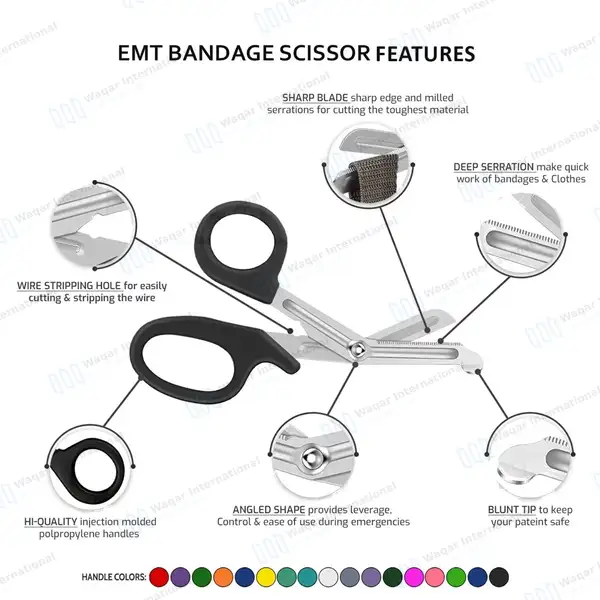 100 Pairs Heavy Duty EMT Bandage Shears Set 5.5″ - surgical instruments manufactured by Waqar International, Sialkot - view 4