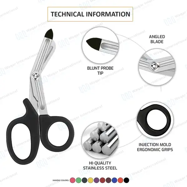 20 Pcs EMT Shears with Probe 5.5″ - surgical instruments manufactured by Waqar International, Sialkot - view 5