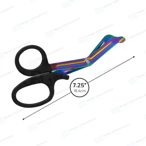 5 Pcs EMT Trauma Shears Set 7.25″ Rainbow Blades with Colored Handles - surgical instruments manufactured by Waqar International, Sialkot - view 4