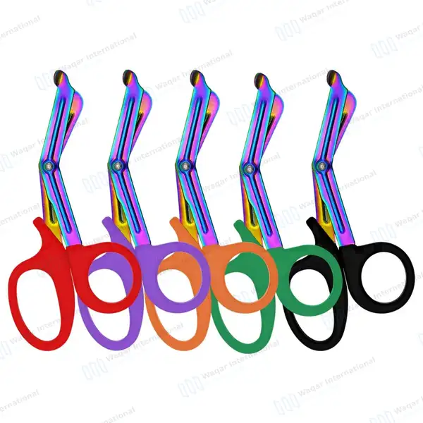 5 Pcs EMT Trauma Shears Set 7.25″ Rainbow Blades with Colored Handles - surgical instruments manufactured by Waqar International, Sialkot - view 7