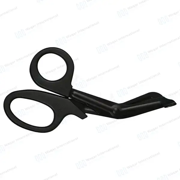 EMT Scissors 7.25″ Black Blades & Handle Paramedic Utility Bandage Shears - surgical instruments manufactured by Waqar International, Sialkot - view 9