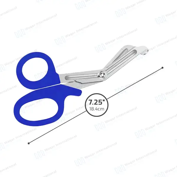 Royal Blue EMT/EMS Utility 7.25″ Paramedic Bandage Shears Scissors - surgical instruments manufactured by Waqar International, Sialkot - view 2