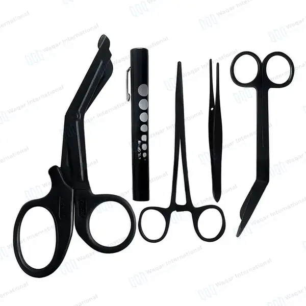 5 Pcs Black EMT Paramedic Tools Set with Holster - surgical instruments manufactured by Waqar International, Sialkot - view 2
