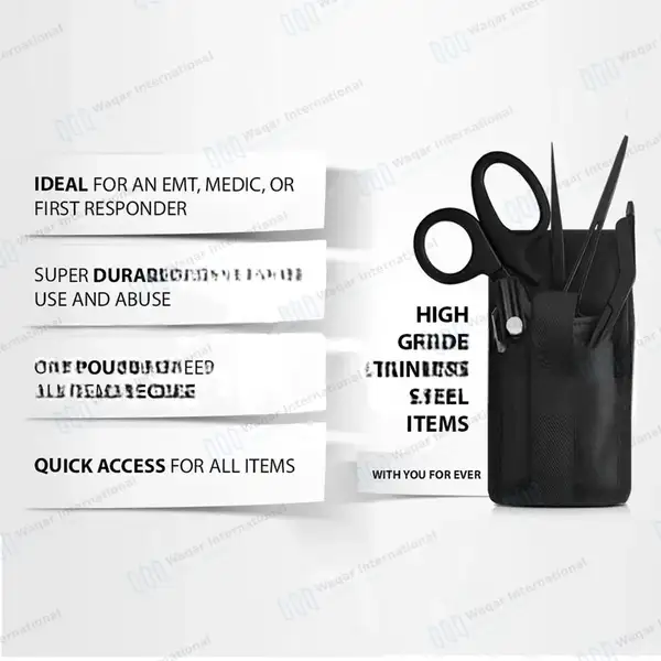 5 Pcs Black EMT Paramedic Tools Set with Holster - surgical instruments manufactured by Waqar International, Sialkot - view 8