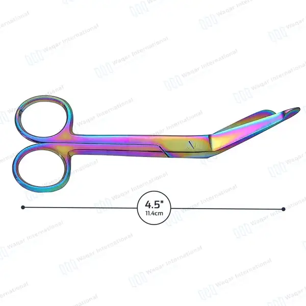 3 Pcs Rainbow Lister Bandage Scissors 4.5″ - surgical instruments manufactured by Waqar International, Sialkot - view 3
