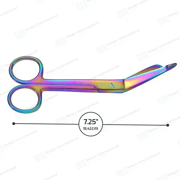3 Pcs Rainbow Lister Bandage Scissors 7.25″ - surgical instruments manufactured by Waqar International, Sialkot - view 3