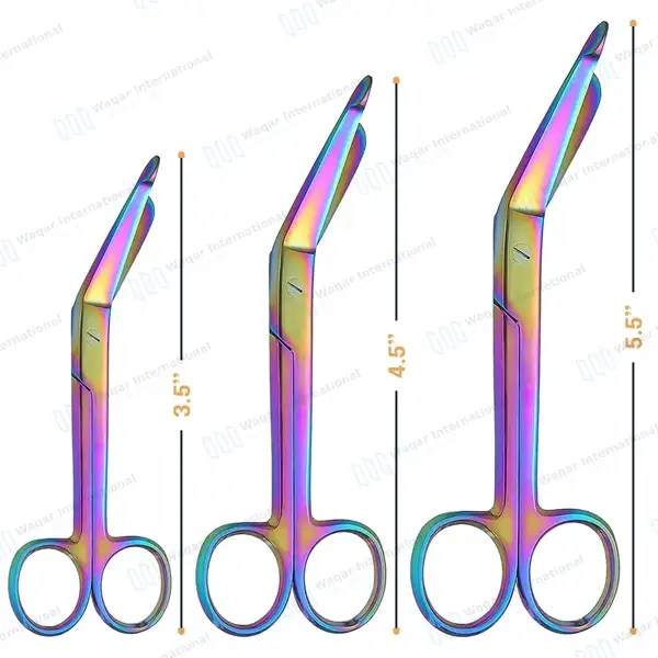 3 Pcs Rainbow Lister Bandage Scissors Set - surgical instruments manufactured by Waqar International, Sialkot - view 3