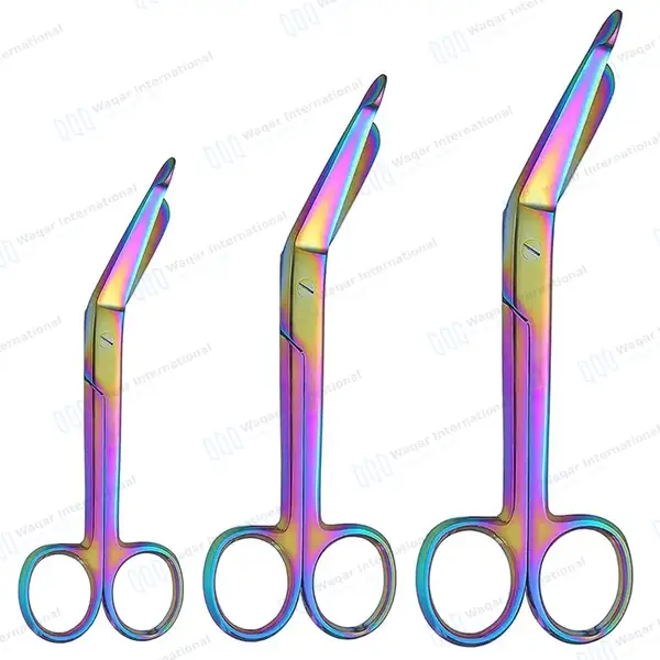3 Pcs Rainbow Lister Bandage Scissors Set - surgical instruments manufactured by Waqar International, Sialkot - view 5