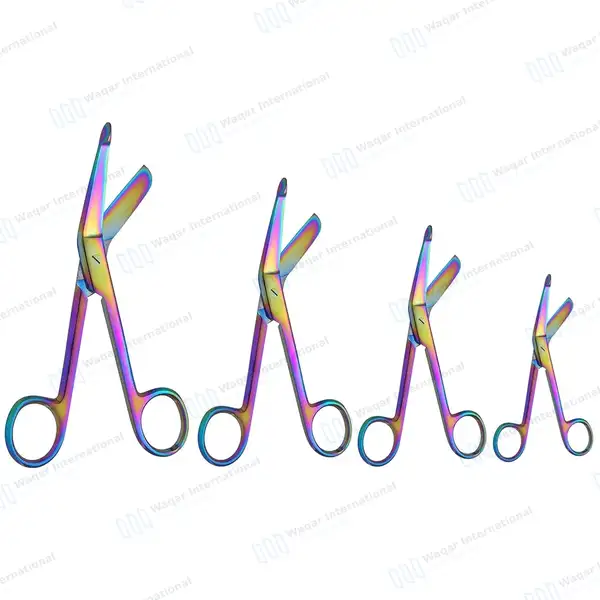 4 Pcs Rainbow Lister Bandage Scissors Set - surgical instruments manufactured by Waqar International, Sialkot - view 2