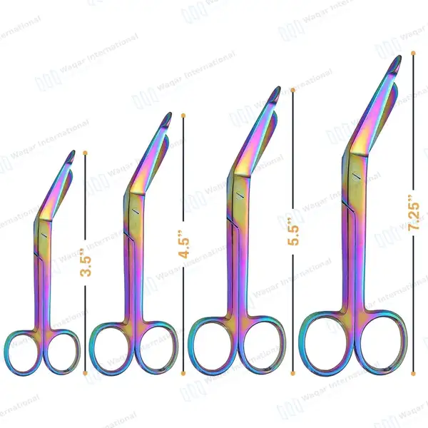4 Pcs Rainbow Lister Bandage Scissors Set - surgical instruments manufactured by Waqar International, Sialkot - view 3