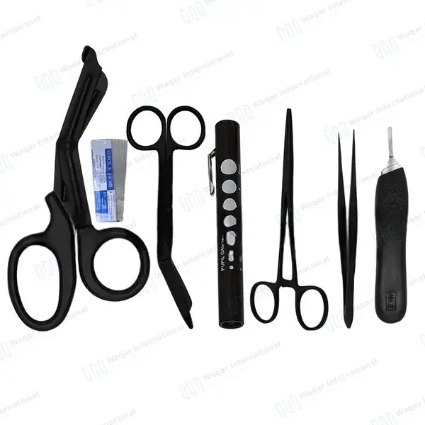 17 Pcs First Responder Black Tactical Kit with Holster - surgical instruments manufactured by Waqar International, Sialkot - view 2