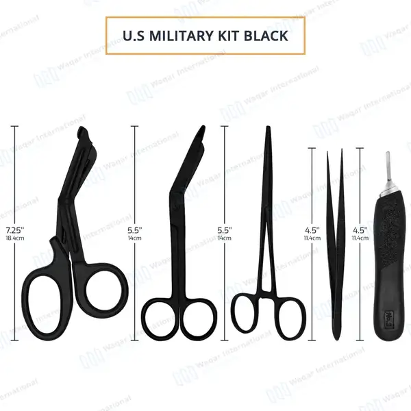 17 Pcs First Responder Black Tactical Kit with Holster - surgical instruments manufactured by Waqar International, Sialkot - view 3