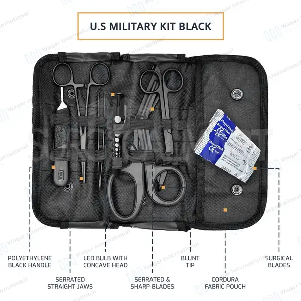 17 Pcs First Responder Black Tactical Kit with Holster - surgical instruments manufactured by Waqar International, Sialkot - view 5