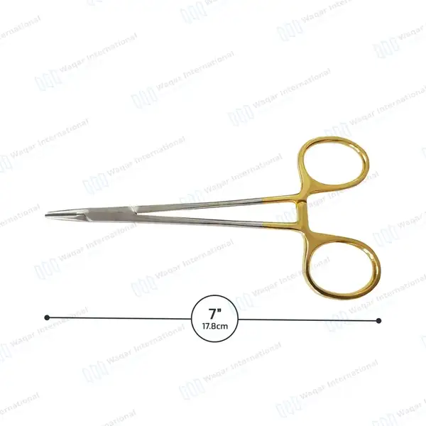 TC Mayo Hegar Needle Holder Driver 7″ Cross Serrated - surgical instruments manufactured by Waqar International, Sialkot - view 3