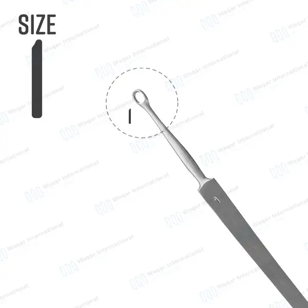Fox Dermal Curette 1mm Round Tip – 5.5″ (14cm) Straight - surgical instruments manufactured by Waqar International, Sialkot - view 2