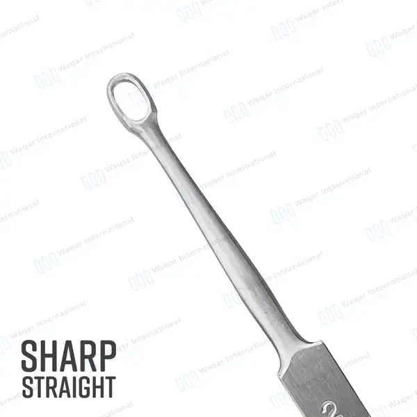 Fox Dermal Curette 2mm Round Tip – 5.5″ (14cm) Straight - surgical instruments manufactured by Waqar International, Sialkot - view 3