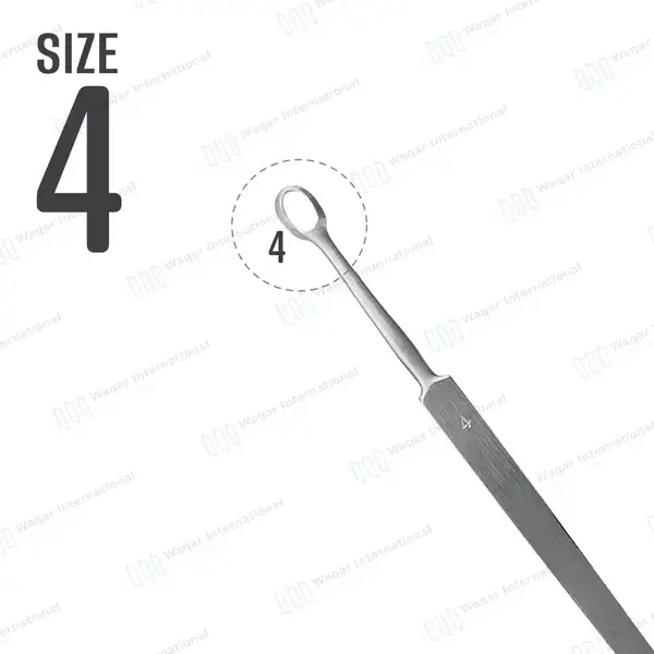 Fox Dermal Curette 4mm Round Tip – 5.5″ (14cm) Straight - surgical instruments manufactured by Waqar International, Sialkot - view 2