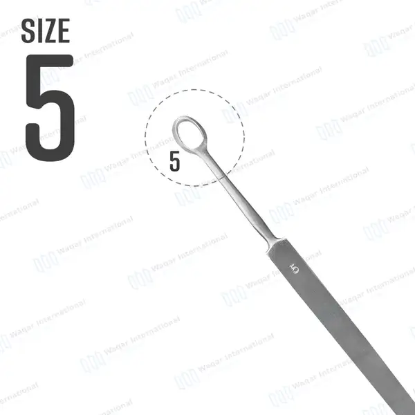 Fox Dermal Curette 5mm Round Tip – 5.5″ (14cm) Straight - surgical instruments manufactured by Waqar International, Sialkot - view 2